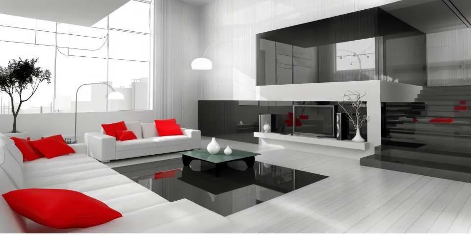 Light-filled living room with contemporary furnishings